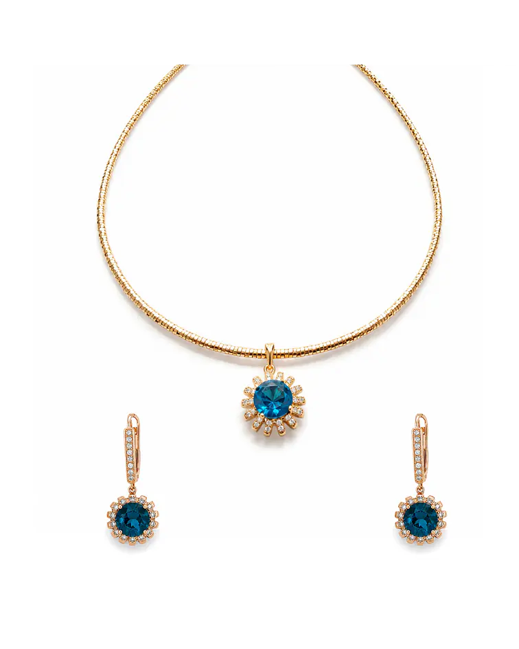 Conjunto Isabella calipso bañado en oro