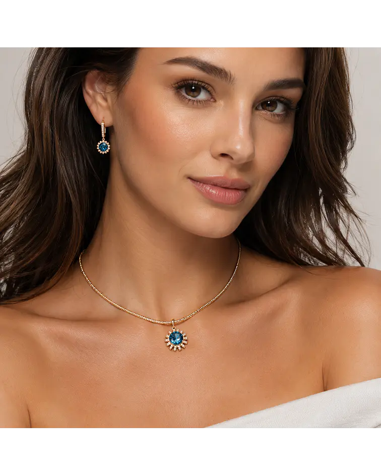Conjunto Isabella calipso bañado en oro