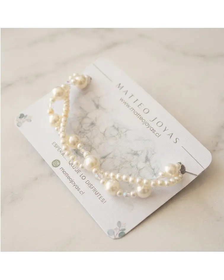 Pulsera de perla blanca cod.00010