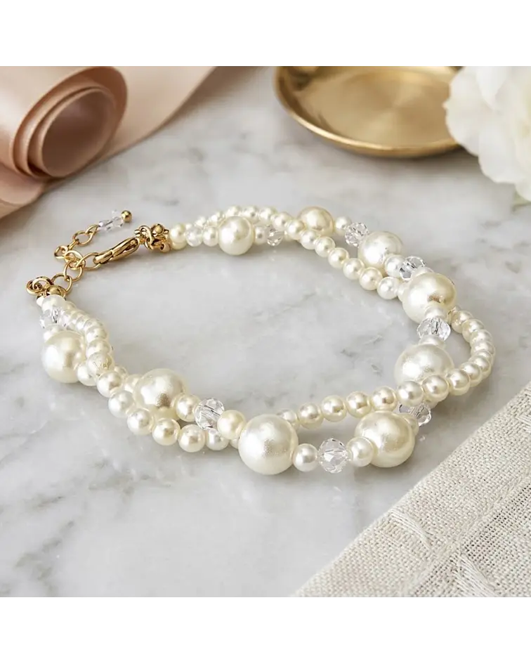 Pulsera de perla blanca cod.00010