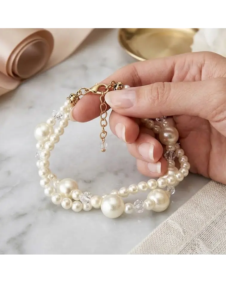 Pulsera de perla blanca cod.00010