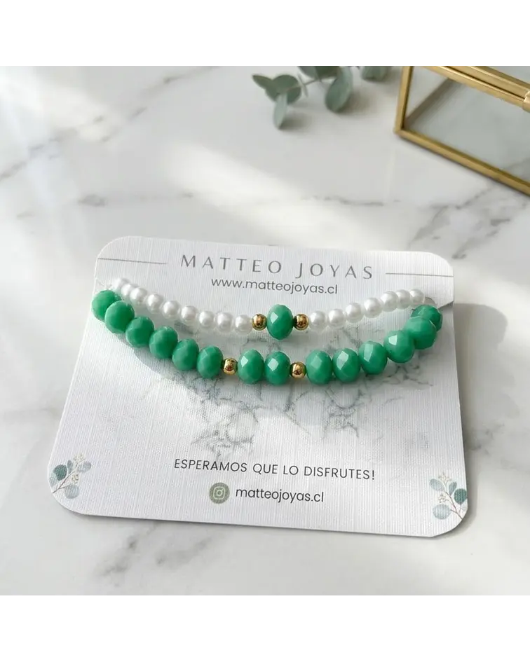 Conjunto Pulsera Verde cod.00016