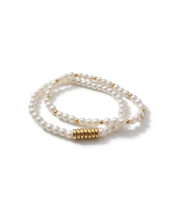 Conjunto de pulseras de perla blanca cod.00017 