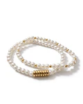 Conjunto de pulseras de perla blanca cod.00017 