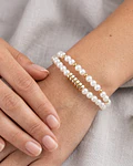 Conjunto de pulseras de perla blanca cod.00017 