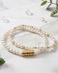 Conjunto de pulseras de perla blanca cod.00017 