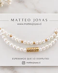 Conjunto de pulseras de perla blanca cod.00017 