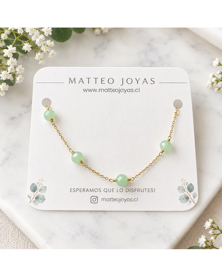 Pulseras de perla verde con cadena cod.00018