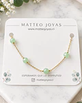 Pulseras de perla verde con cadena cod.00018