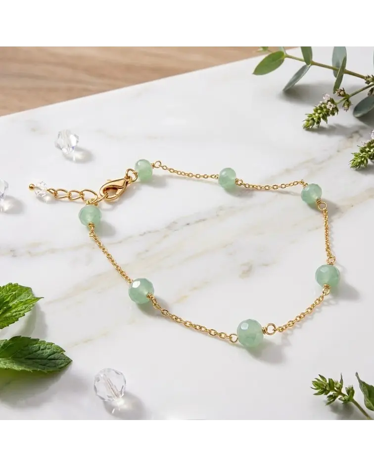 Pulseras de perla verde con cadena cod.00018