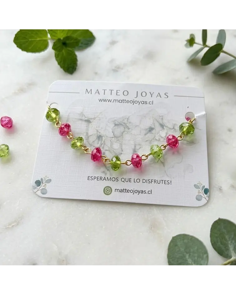 Pulseras Fucsia & Oliva cod.00019