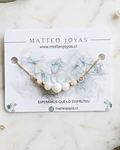 Pulsera cadena y perla blancas ﻿cod.00020
