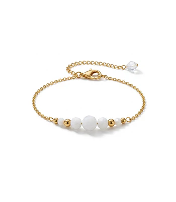 Pulsera cadena y perla blancas ﻿cod.00020