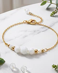 Pulsera cadena y perla blancas ﻿cod.00020