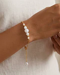 Pulsera cadena y perla blancas ﻿cod.00020