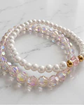 Conjunto de pulseras tornasol rosada y perla cod.00021