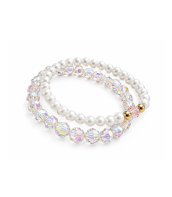 Conjunto de pulseras tornasol rosada y perla cod.00021