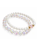 Conjunto de pulseras tornasol rosada y perla cod.00021