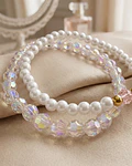 Conjunto de pulseras tornasol rosada y perla cod.00021
