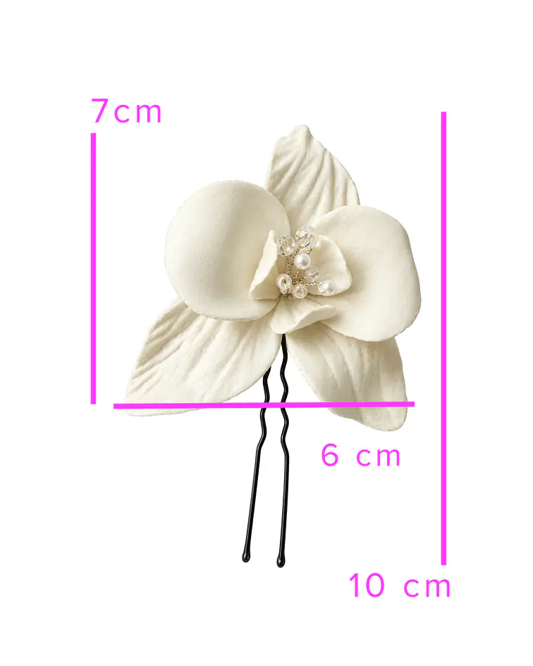 HORQUILLAS DE FLOR DE ORQUÍDEA BLANCA PORCELANA