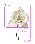 HORQUILLAS DE FLOR DE ORQUÍDEA BLANCA PORCELANA
