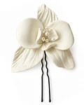 HORQUILLAS DE FLOR DE ORQUÍDEA BLANCA PORCELANA