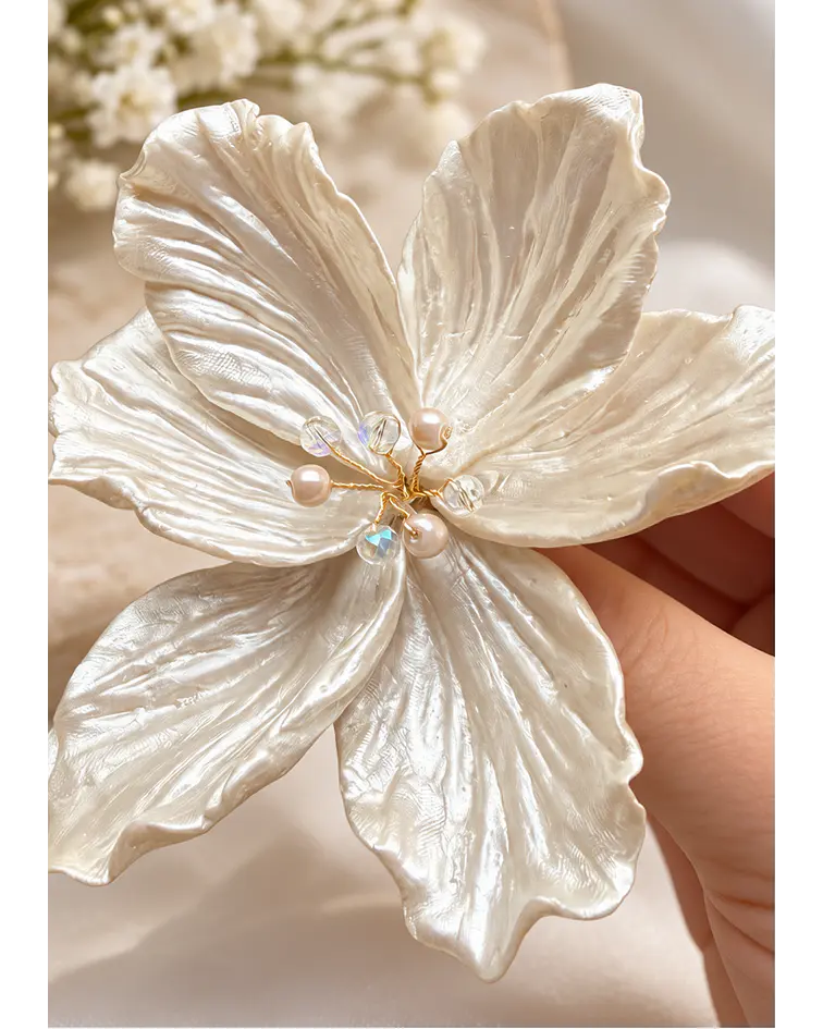 HORQUILLA MAGNOLIA MARFIL PERLADO