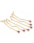 AROS COLGANTES RAY MORADO BAÑADO EN ORO 18K