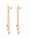 AROS COLGANTES RAY MORADO BAÑADO EN ORO 18K