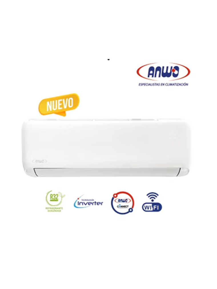 ANWO SPLIT MURO ECOFLOW 9.000 BTUH INVERTER R32 1