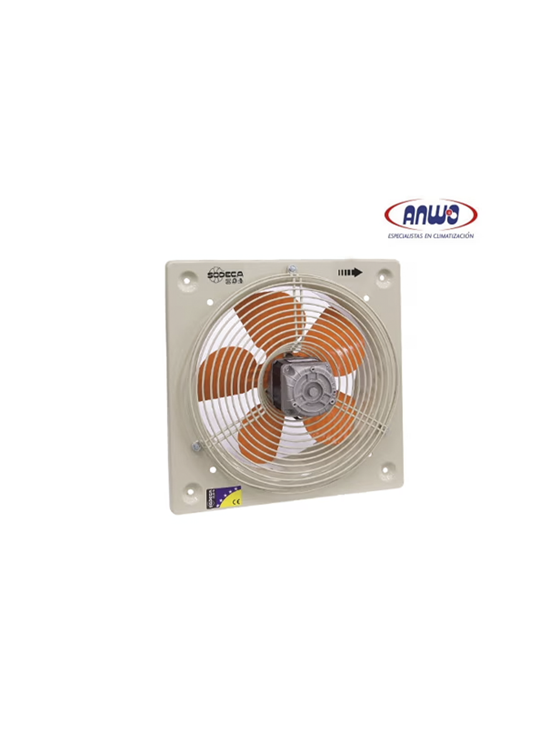 HELICOIDAL MURAL HELICE 20CM EN CHAPA DE ALUMINIO CON REJILLA PROTECCION MOTOR 200V QMAX 561 M3H 1