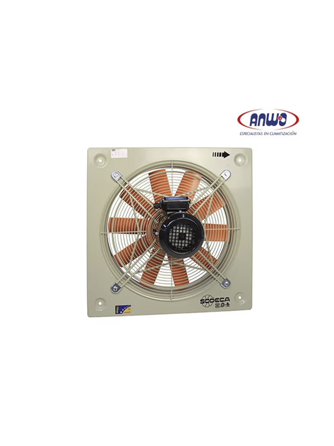 HELICOIDAL MURAL HELICE DE PLASTICO CON REJILLA PROTECCION EN SUCCION MOTOR 220V QMAX 3544M3H 1