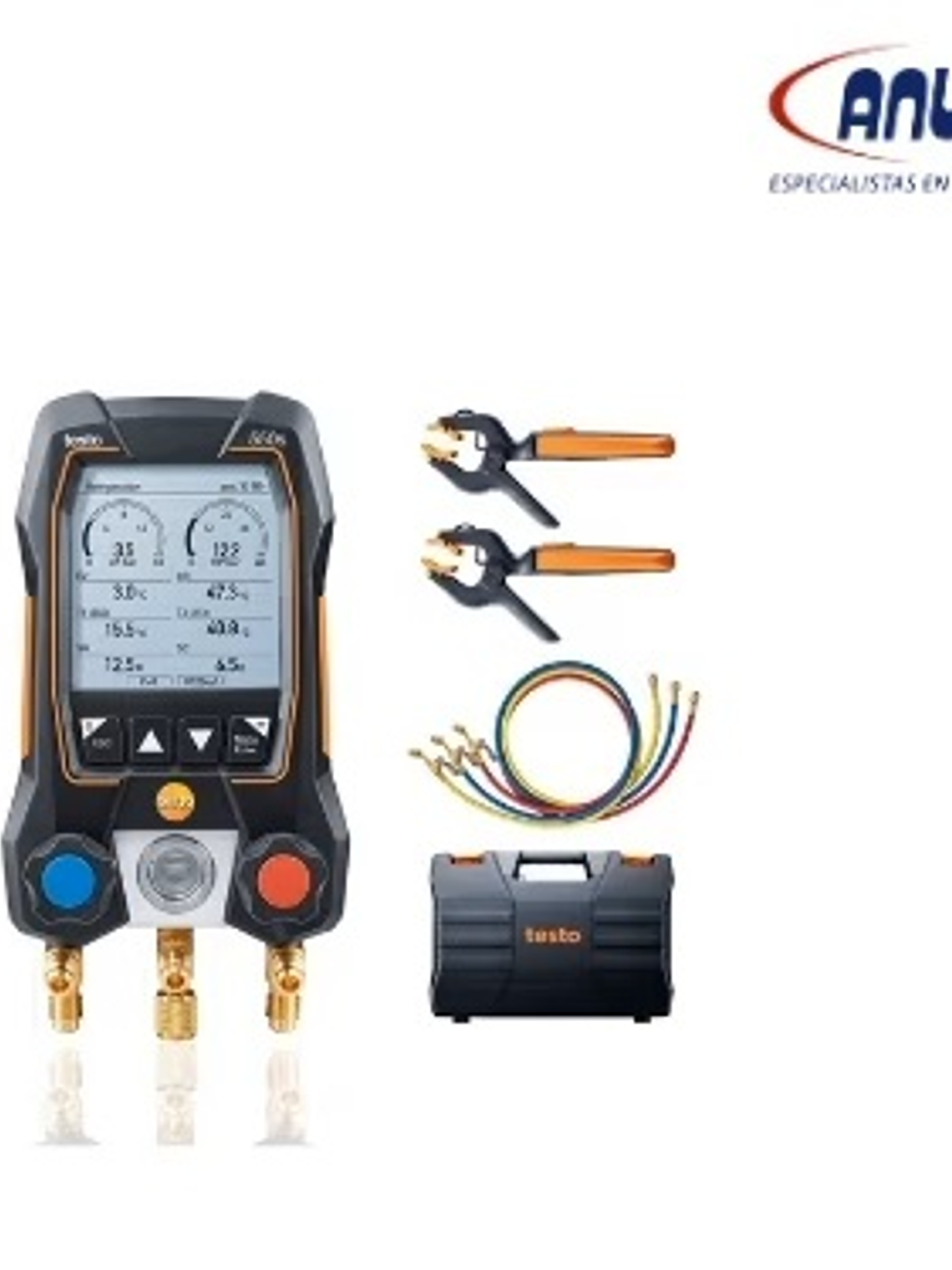 MANIFOLD SMART CON SENSORES INALAMBRICOS DE TEMPERATURA Y MANGUERAS TESTO 550s 1