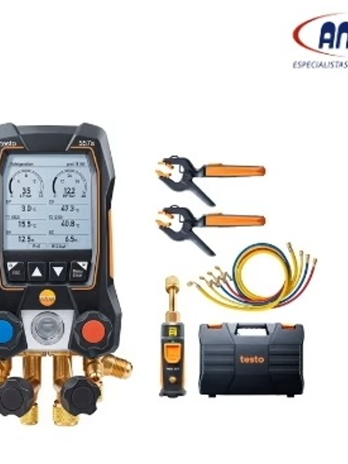 TESTO 558s - MANIFOLD SMART/TACTIL CON SENSORES INALAMBRICOS DE TEMPERATURA ,VACIO Y MANGUERA 1
