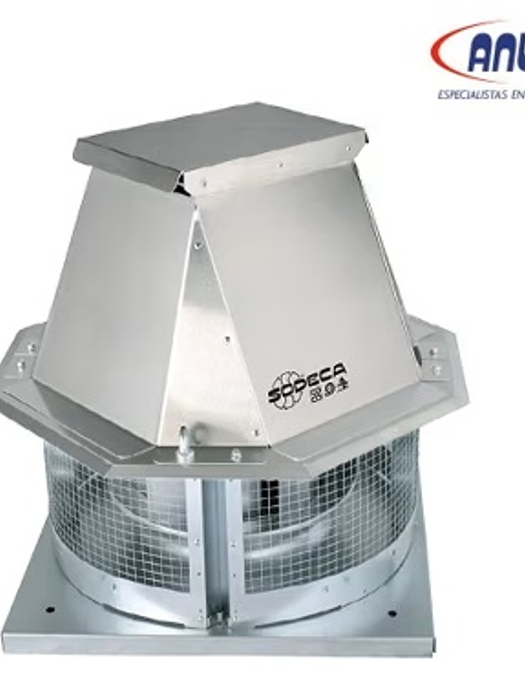 EXTRACTOR CENTRIFUGO TEJADO SALIDA LATERAL ALABE A REACCION IP55 950 RPM 380V QMAX 17300M3H 1
