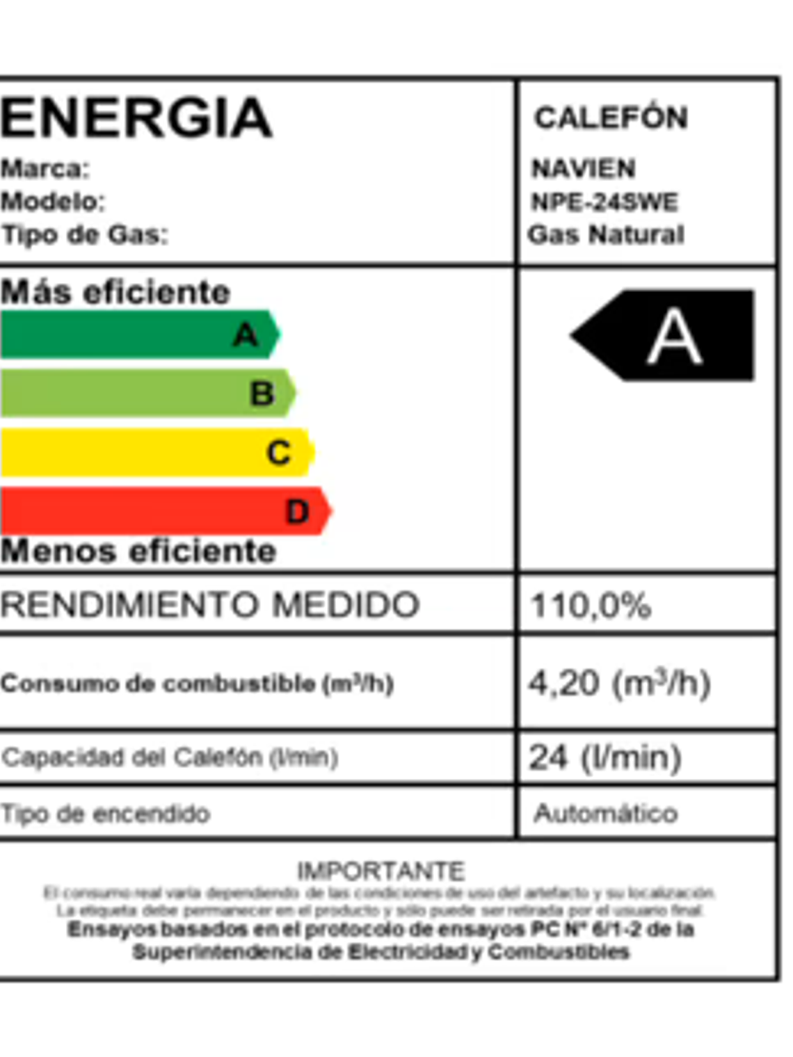 CALEFÓN MURAL DE CONDENSACIÓN KD NAVIEN NPE 32 L/M NG 3