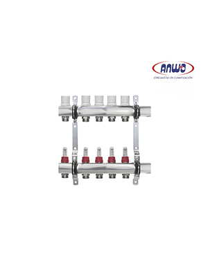 KIT COLECTOR CROMADO CON FLUJOMETRO 1 HI-HI 7 VIAS EUROKONO 20