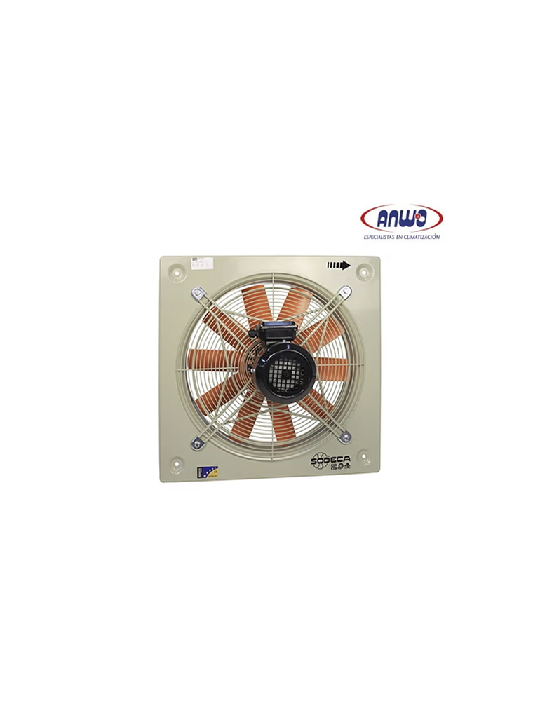 HELICOIDAL MURAL HELICE DE PLASTICO CON REJILLA PROTECCION EN SUCCION MOTOR 380V QMAX 16455M3H 1