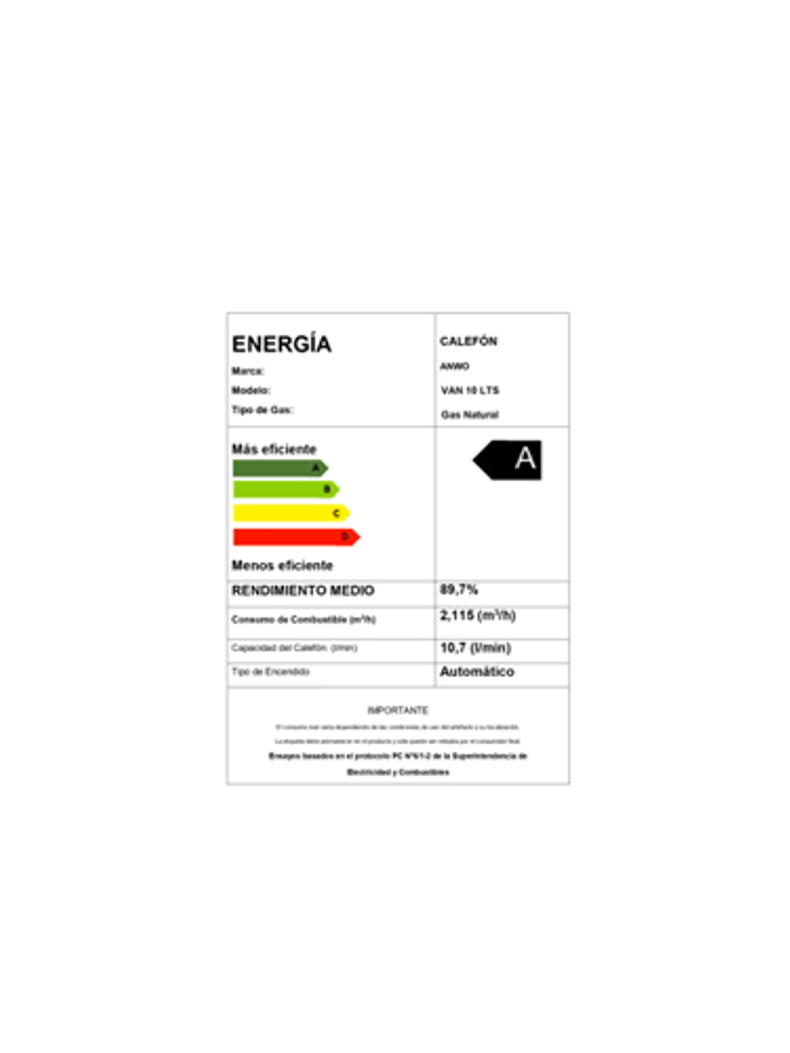 CALEFÓN MURAL ANWO 10 L/M HITECH HYDRO 18 TIRO FORZADO LPG 2