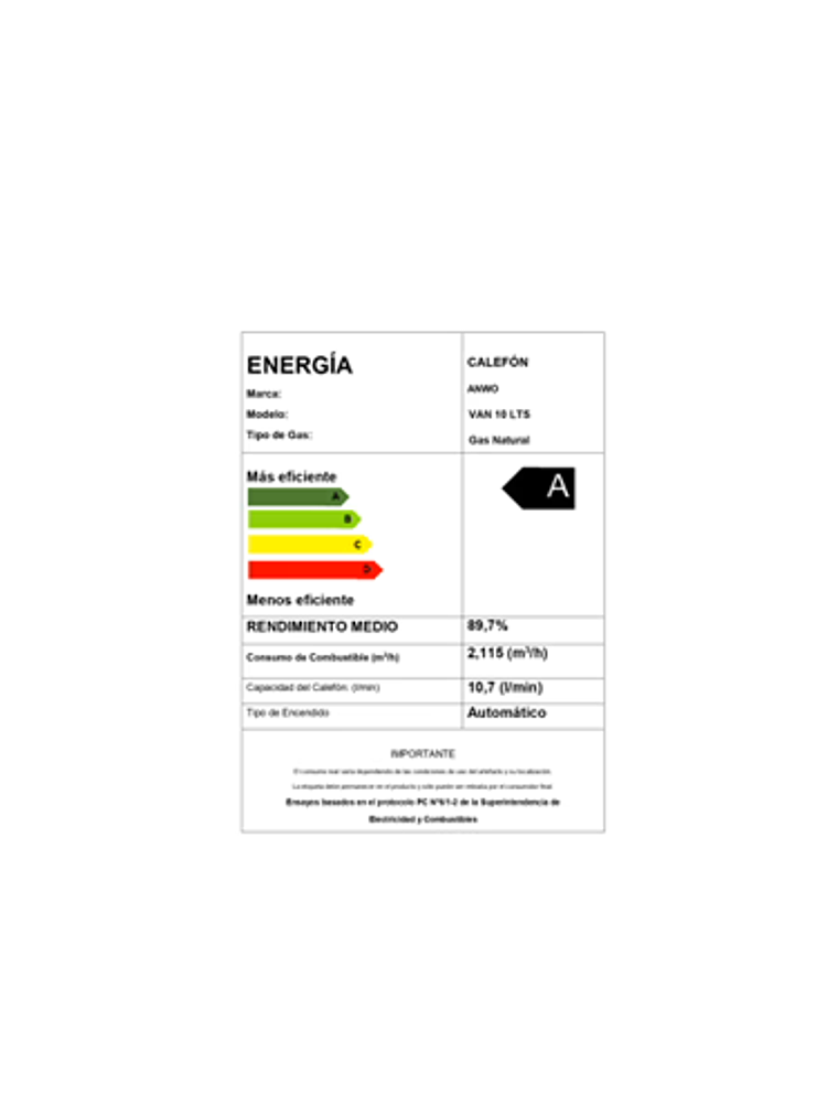 CALEFÓN MURAL ANWO 10 L/M HITECH HYDRO 18 TIRO FORZADO LPG 2