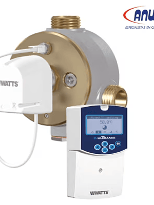 VALVULA MEZCLA ACS TERMOSTATICA 3 VIAS E-ULTRAMIX 1 HE 30-70°C ANTI-LEGIONELA