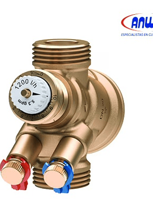 VÁLVULA DE EQUILIBRIO HIDRÁULICO AB-QM 4.0 CON TOMAS DE PRESIÓN, DN15, 60-600 L/H, G ¾