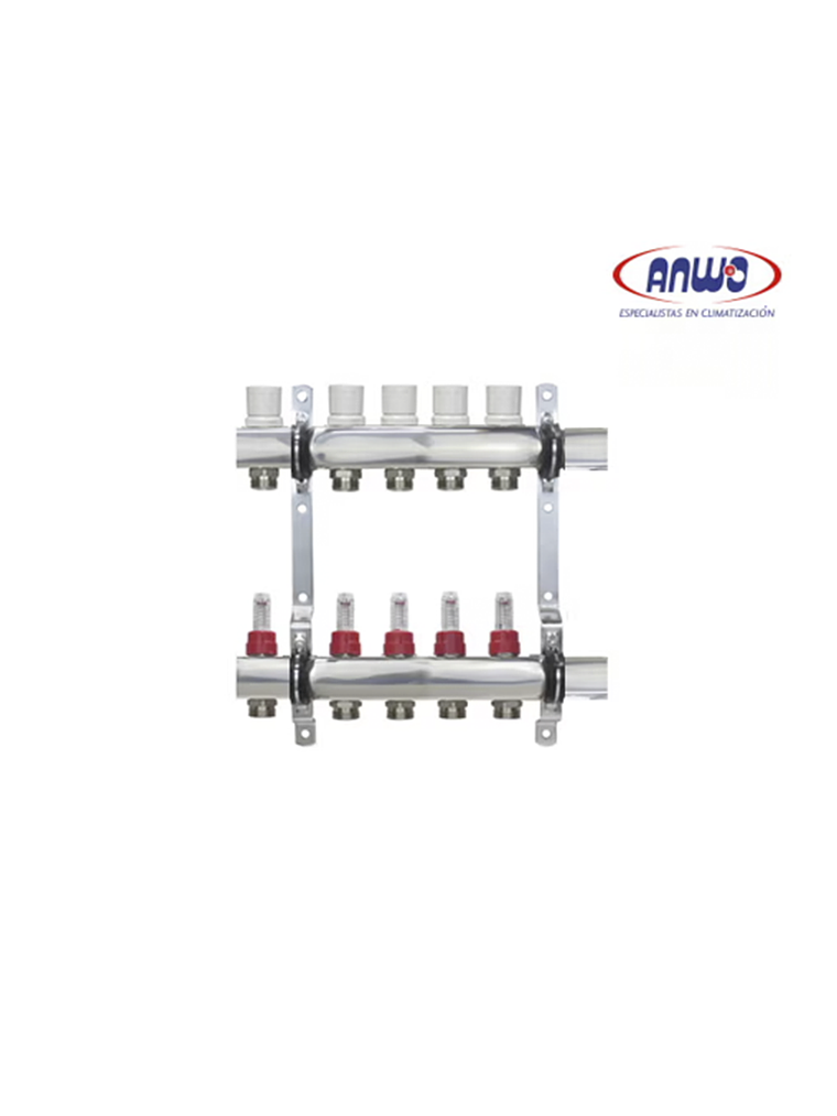 KIT COLECTOR CROMADO CON FLUJOMETRO 1 HI-HI 7 VIAS EUROKONO 20 1