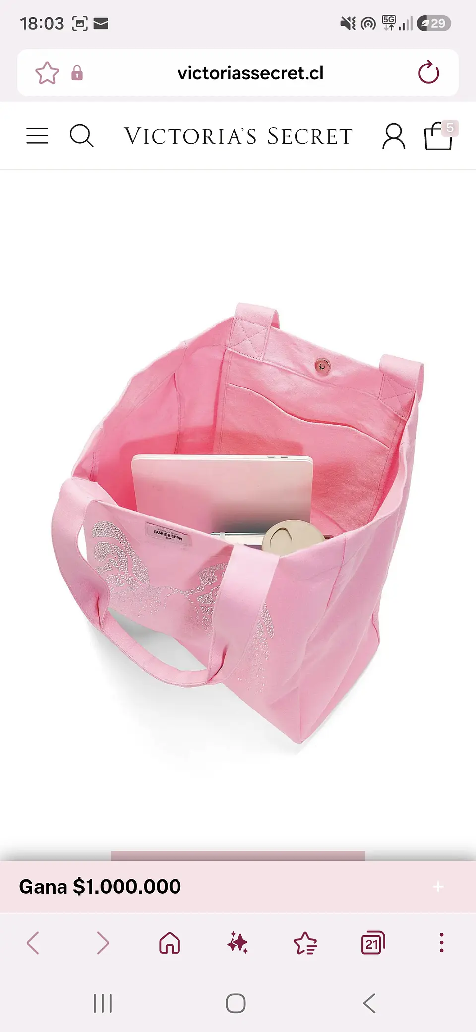 Bolso lona con broche Fashion show 2026 2