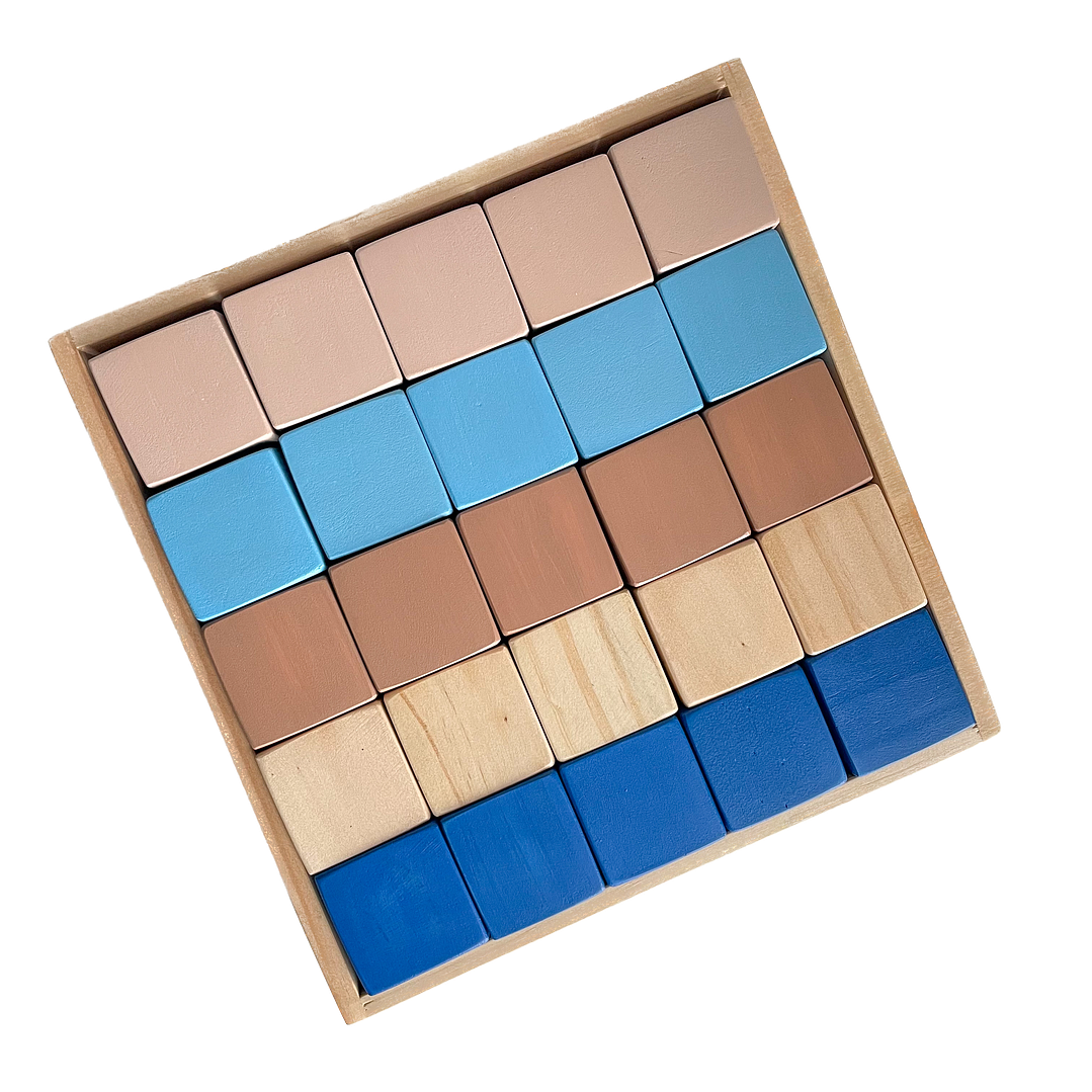 Bandeja 25 bloques de madera - Azul  2