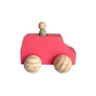 Autito de madera - rojo