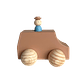 Autito de madera - Café - Miniatura 1