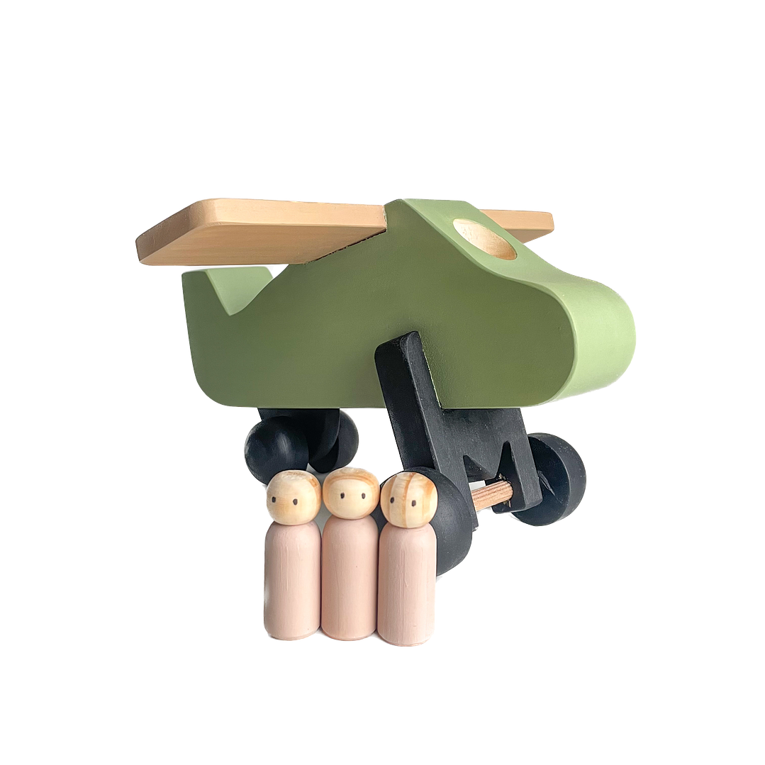 Avión de madera - verde 2