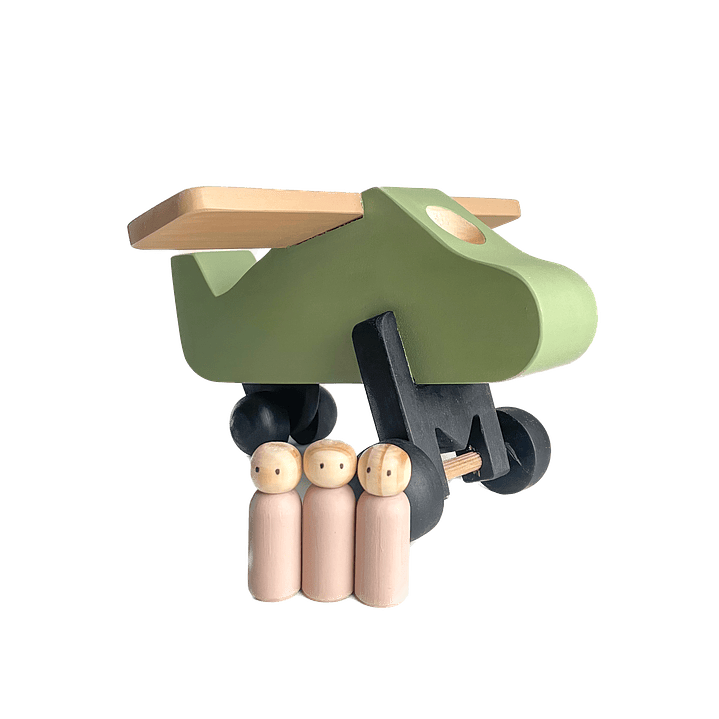 Avión de madera - verde 2