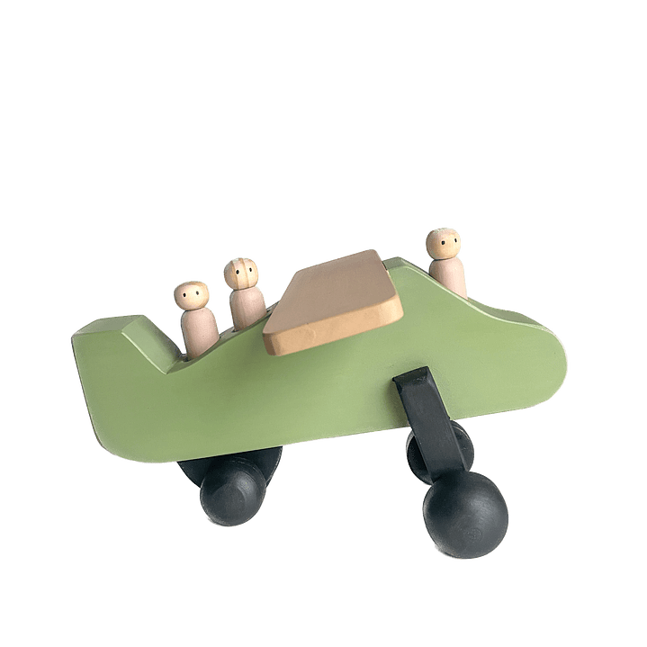 Avión de madera - verde 1